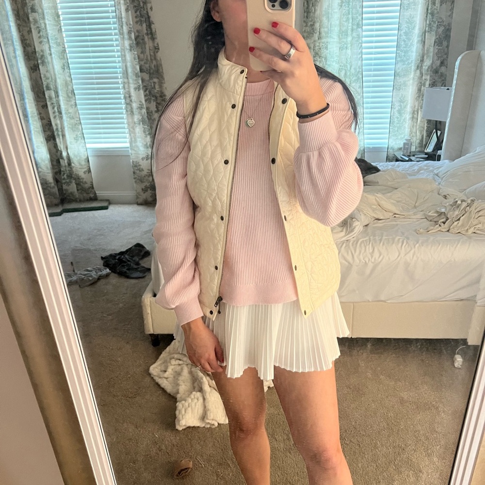 Talbots Ivory Quilted Vest